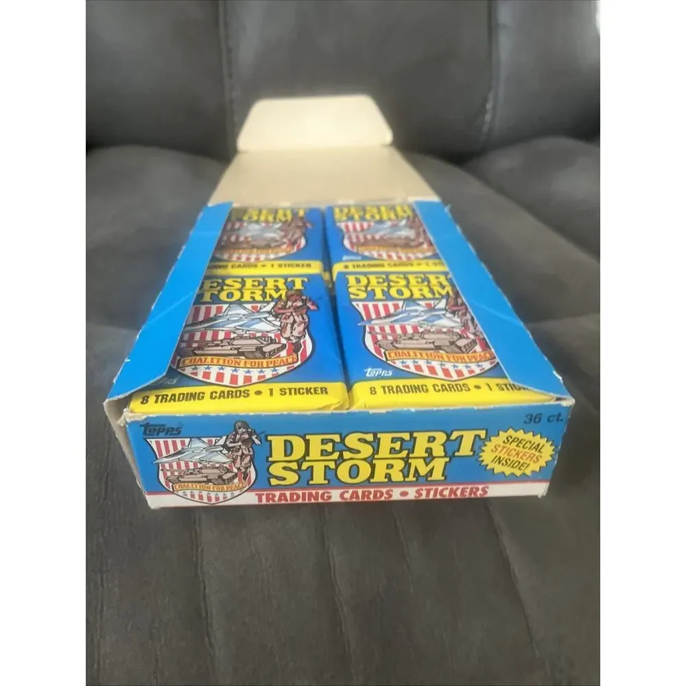 Topps 1991 Desert Storm Trading Cards and Stickers 36 New Sealed Packs in Box
